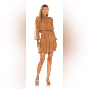 A.L.C. Silvie Mini Dress in Butterscotch with Shimmer.  Size 4.